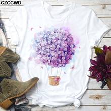 Camiseta de manga corta para mujer, blusa con estampado Floral de flores hermosas, playera estampada para mujer 2020 2024 - compra barato