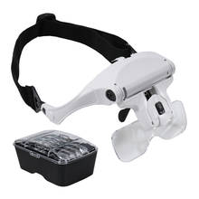 1.0X 1.5X 2.0X 2.5X 3.5X Adjustable 5 Lens Loupe LED Light Headband Magnifier Glass LED Magnifying Glasses with Storage Case 2024 - buy cheap
