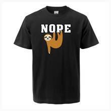 Мужская футболка с принтом Nope, хлопковая Повседневная футболка для фитнеса, лето 2019 2024 - купить недорого