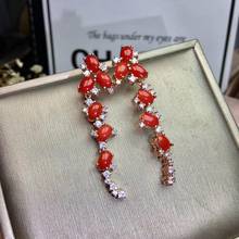 KJJEAXCMY-pendientes de plata de ley 925 con incrustaciones de Coral rojo Natural para mujer, joyería de boutique, con soporte de detección fina 2024 - compra barato