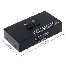 Divisor de conmutador de 2 puertos, adaptador de interruptor de vídeo VGA, caja convertidora para accesorios de Monitor de PC 2024 - compra barato
