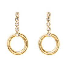 Jaeeyin-anillo circular de diamantes de imitación para mujer, joyería de moda, aretes colgantes geométricos, regalo, novedad de 2021 2024 - compra barato