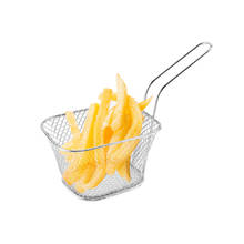 Square French Deep Fryers Basket Net Mesh Fries Chip Kitchen Tool Stainless Steel Fryer Home Mini French Fries Baskets Strainer 2024 - buy cheap