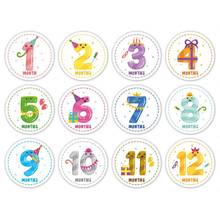 12 Pcs Baby Monthly Milestone Stickers Newborn Belly Decals Shower Gift Scrapbook Photo Keepsake 2024 - buy cheap