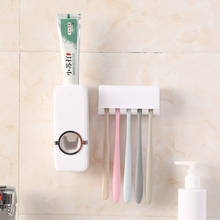 Дешевый автоматический дозатор зубной пасты для ванной комнаты, настенный держатель для зубной щетки, аксессуары для ванной комнаты 2024 - купить недорого