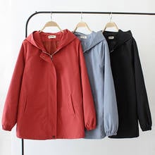 2020 New Spring Autumn Oversize Hooded Trench Coat Loose Solid Women cotton Outerwear Casual female Plus size 5XL Windbreaker 2024 - buy cheap