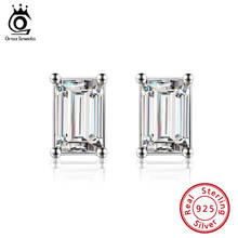 ORSA JEWELS Stud Earrings for Women 925 Sterling Silver Square Diamond Shape Design Vintage Accesorios Shiny Earings Gift OSE332 2024 - buy cheap