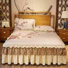 Colcha de cama 100% algodão, estilo clássico, acolchoado, tamanho king/queen, saia, lençol, fronha 2024 - compre barato
