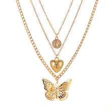Modyle-colar com pingente de borboleta, colar feminino, tamanhos diferentes de 24k, corrente aquática, preenchimento de ouro ou amarelo 2024 - compre barato