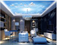 Custom photo wallpapers 3d ceiling wallpaper for walls 3 d HD blue sky pigeon bird bar KTV zenith murals decorative figure 2024 - buy cheap