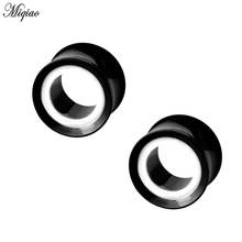 Miqiao 2pcs Fashion Hot Sale Acrylic Black and White Ears 12mm-20mm Exquisite Piercing Jewelry 2024 - buy cheap