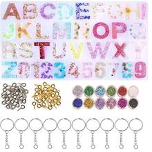 73pcs Letter Keychain Mold Kit DIY Alphabet Epoxy Mold Letter Silicone Mold For Diy Jewelry Craft Making 2024 - buy cheap