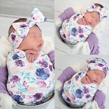 3Pcs/Set Soft Baby Swaddle Muslin Blanket Envelope Swaddling Swaddleme Sleeping Bag Swaddle Wrap Headband Hat Dropshipping 2024 - buy cheap