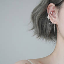 LISM Silver Color Korean Ear Line For Women 2020 Simple Moon CZ Long Ear Cuff Drop Earrings For Wedding Party 2024 - buy cheap