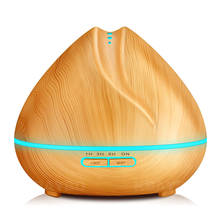 peach 400 ml aromatic essential oil diffuser ultrasonic air humidifier air purifier light wood grain LED light office 2024 - buy cheap