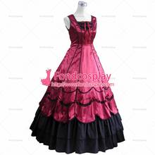 fondcosplay Gothic Lolita Punk Medieval Gown Dark Red satin Ball Long Evening Dress cosplay costume Tailor-made[CK1409] 2024 - buy cheap