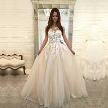 Real Wedding Dress O-Neck Appliques A-Line Custom Made Lace  Wedding Gowns White Ivory Bride Dresses vestido de noiva 2024 - buy cheap