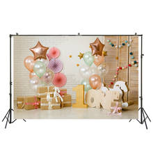 Baby 1st Birthday Balloons Gifts Stars Photography Background Party Decorations Photographic Backdrops For Photo Studio W-3443 2024 - buy cheap