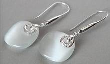 LADY'S ELEGANT WHITE OPALS 925 SILVER HOOK DANGLE EARRINGS 1.8" 2024 - buy cheap