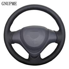 Funda de cuero genuino para volante de coche, cosida a mano, color negro, para Suzuki Jimny 2015 2024 - compra barato