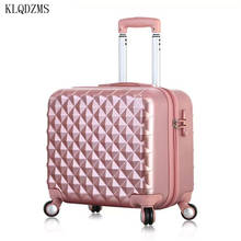 KLQDZMS 18 Inch Cute Travel Suitcase On Wheels ABS Spinner Rolling Fashionable Luggage For Women Or Students  PC Trolley Bag 2024 - buy cheap