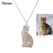 Custom Pet Photo Necklace Stainless Steel Cat Dog Engraved Name Necklaces Personalized Customized Portrait Necklace Jewelry Gift 2024 - buy cheap