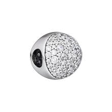 Clear CZ Sphere Design Crystal Beads for Jewelry Making Women Fashion Silver 925 Original Charm Beads for Bracelets & Bangles 2024 - buy cheap