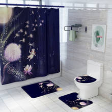 Tecido de flor de dente de leão 180*180cm, cortina de chuveiro, banheiro, tapete antiderrapante, tampa do tapete, tapete de banho 2024 - compre barato