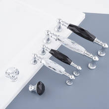 Tiradores de cristal para cajones, manijas de aleación de Zinc de 96/128mm, largas, plateadas, para armario, cocina 2024 - compra barato