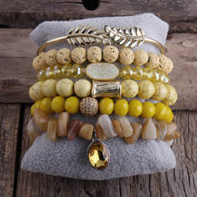 MD Fashion Bohemian Jewelry Accessory Beaded Bracelet 6pc Bangle & Bracelets Sets by Natural Stone And Crystal Women Boho Gift 2024 - buy cheap
