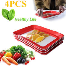 4Pcs Food Preservation Tray Storage Plate Stackable Keep Food Fresh Reusable Vacuum Elastic Kitchen Refrigerator Container Tray 2024 - buy cheap