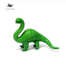 Miniature Handmade Glass Dinosaur Figurines Cute Vivid Green Simulation Animal Ornaments Collection Festival Gifts For Children 2024 - buy cheap