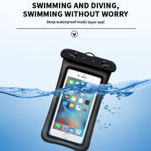 Universal claro do telefone móvel seco bolsa impermeável pvc saco de telefone celular para natação mergulho esportes aquáticos telefone caso saco 195x11mm 2024 - compre barato