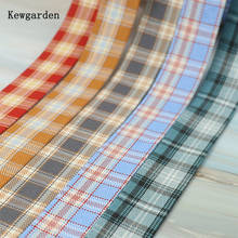 Kewgarden-Cinta de tela a cuadros de 50mm, 25mm, 10mm, cinta hecha a mano, accesorios para ramillete de lazo de pelo DIY, correas gruesas de 10 metros 2024 - compra barato