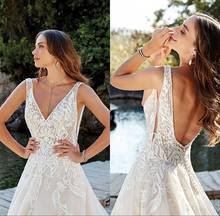 Robe De Mariee New Arrivals Long Beach Wedding Dresses White Open Back Wedding Dresses Vestige De Noiva Custom Make Plus Size 2024 - buy cheap