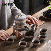 Máquina de chá chinesa kung fu, semiautomática, com moinho de pedra de cerâmica, conjunto de chá preguiçoso, conveniente, conjuntos de chá de escritório 2024 - compre barato