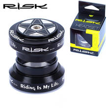 RISK aluminum 34 мм велосипедная Внешняя гарнитура черная MTB дорожный велосипед 28,6 мм (1 1/8 ") Прямая рулевая вилка подшипники гарнитура 106 г 2024 - купить недорого