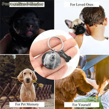 Llaveros personalizados de acero inoxidable para mascotas, gatos y perros, foto maestra, imagen de Calenda grabada, regalo 2024 - compra barato