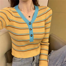 Bella philosoms-suéter ajustado informal para mujer, Jersey de manga larga con cuello en V, Tops elegantes de punto, Otoño, 2019 2024 - compra barato