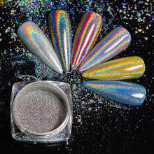 0.2g/bottle Holographic Glitter Nail Art Pigment Powder Shining Laser Dipping Spangles Chrome Mirror Nail Polish Dust 2024 - buy cheap