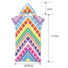 Microfiber Quick Dry Towel Geometry Printed Hooded Beach Towel  with Hood Quick-drying Absorbent Sweat-absorbent Swim Robe 2024 - buy cheap