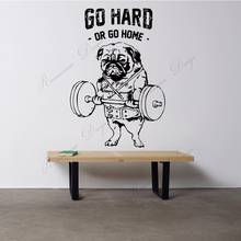 Adhesivo de vinilo deportivo con diseño de perro francés, Mural de entrenamiento deportivo con logotipo de gimnasio, Mural de ilustraciones, decoración de pared para Club de Fitness 2024 - compra barato