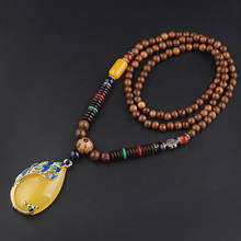 Непальские Подвески в виде натурального павлина, богемное ожерелье для мужчин и женщин, ожерелья с деревянными бусинами, длинная цепь, этнические украшения, аксессуары 2024 - купить недорого