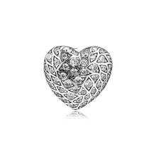 Brincos femininos brilhantes, padrão de coração, brincos, joias de prata esterlina 925 2024 - compre barato