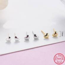 ZS Real 925 Sterling Silver Heart Shape Stud Earrings For Women Girls 3 Color Cute Butterfly Earrings Conch Helix Ear Piercings 2024 - buy cheap