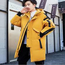 2021 winter new style middle age men casual warm hooded down coats luxury high quality Hooded thick long down jacket men 2024 - buy cheap