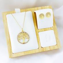 Colgante pequeño y redondo de cristal del árbol de la vida para mujer, collar, bisutería de Color dorado y plateado, joyería elegante, regalos, triangulación de envíos 2024 - compra barato