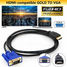 1/1.8/3/5M HDMI-compatible Cable HDMI-compatible To VGA HD With Audio Adapter Cable HDMI-compatible TO VGA Cable dropshipping 2024 - buy cheap