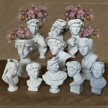 Creative Resin Imitation plaster vase David Sculpture head vase Flower arrangement accessories Apollo Venus Home Decorations 2024 - buy cheap