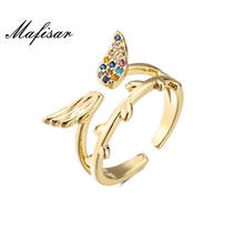 Mafisar Unique Design Angel Flying Wing Shape Ring For Women Girl Gold Color AAA+ CZ Party Ring Femme Bijoux Birthday Gift 2024 - buy cheap